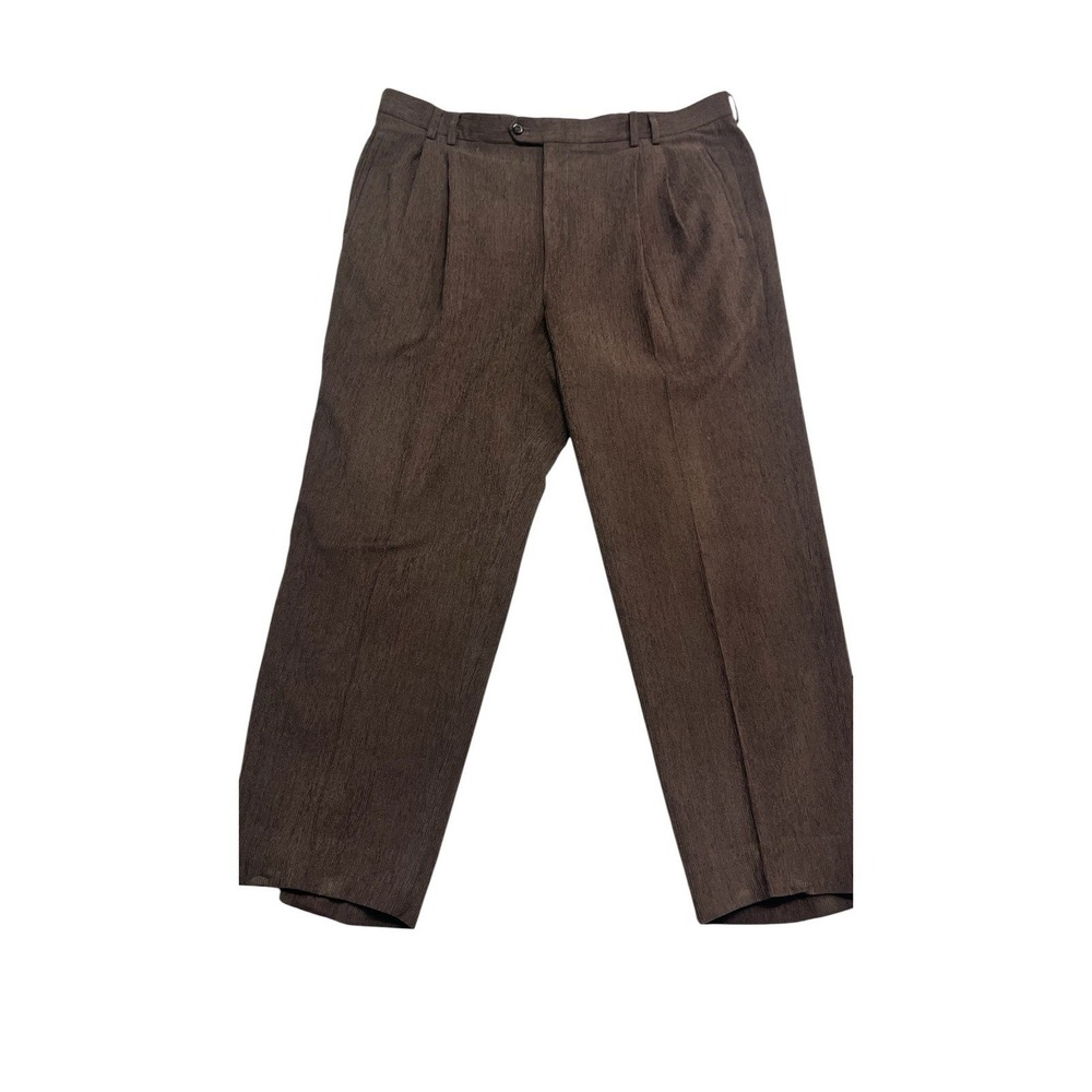 St Croix 42x32 Brown Luxury Soft Touch Pants Wool Blend Italy Relaxed Stretch